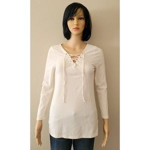 Womens Old Navy Size Medium Cream Long Sleeve Blouse